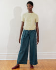 SHORT SLEEVE CARDI | pear