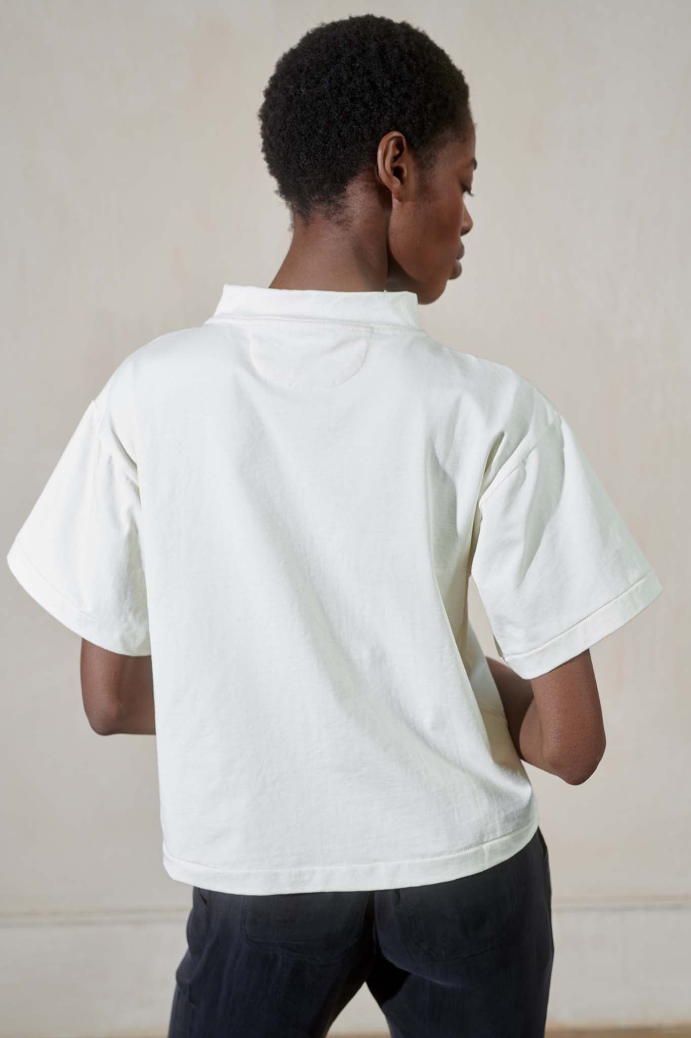 MOCKNECK TEE | ecru | organic + earth dyed