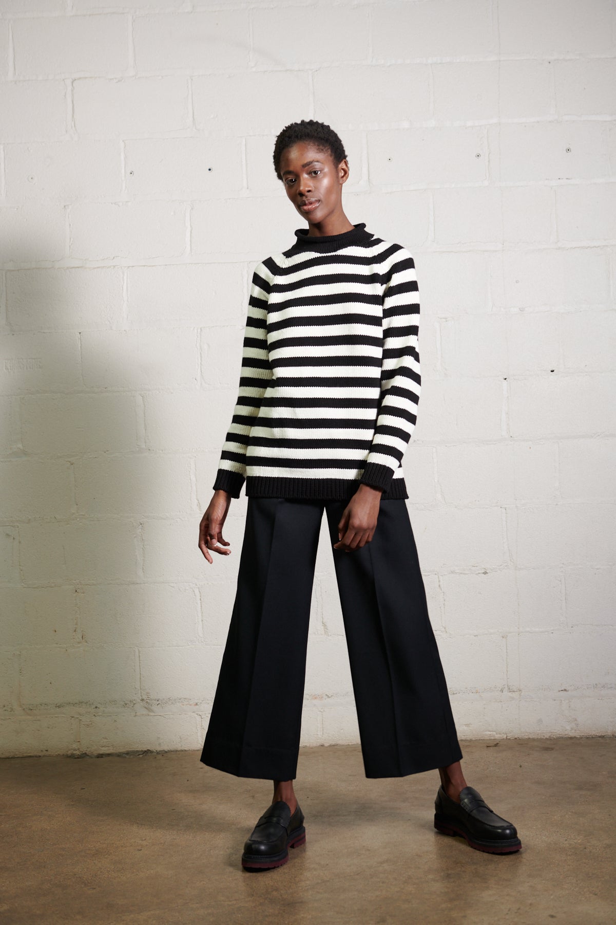 CHUNKY OVERSIZED JUMPER | ecru stripe