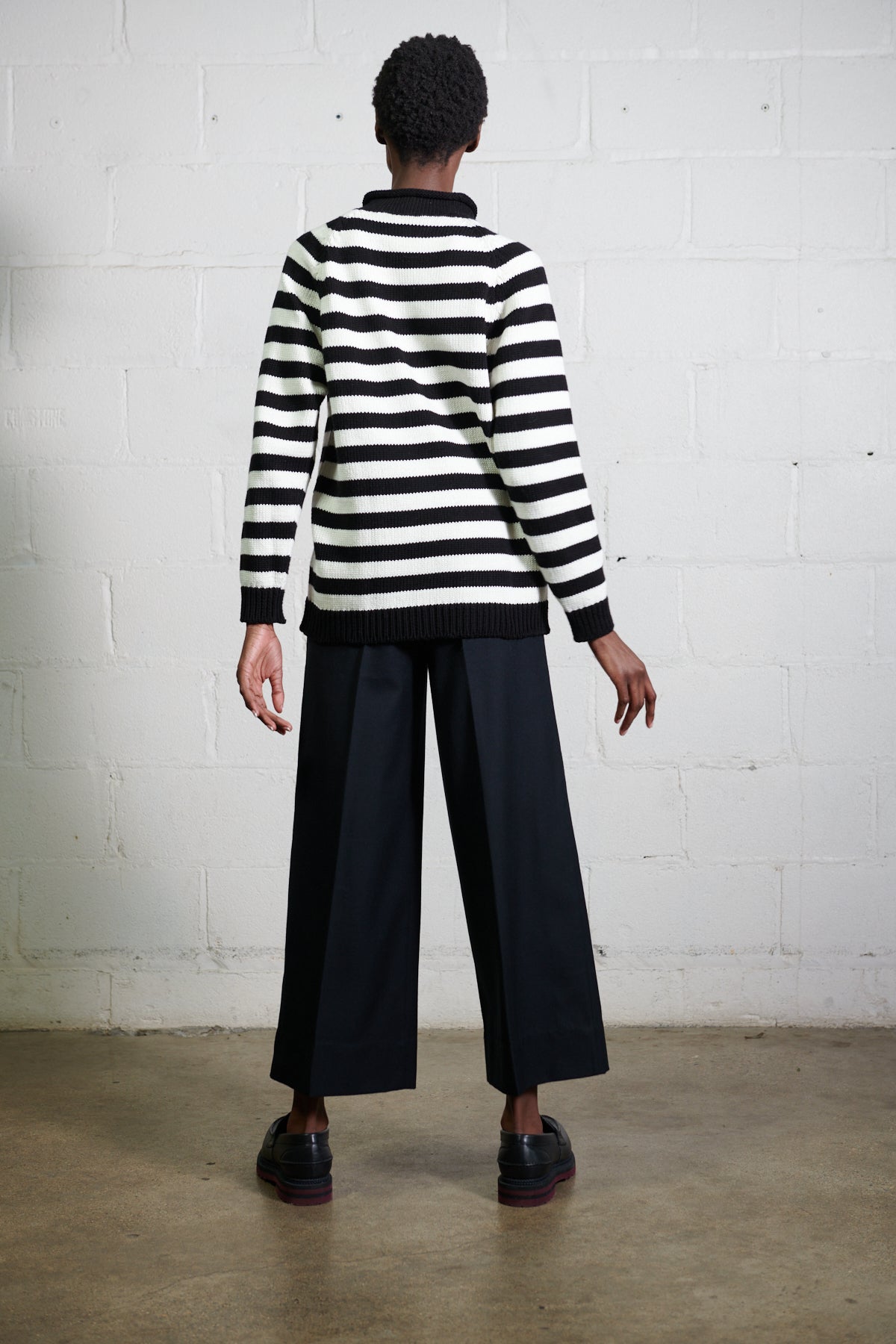 CHUNKY OVERSIZED JUMPER | ecru stripe