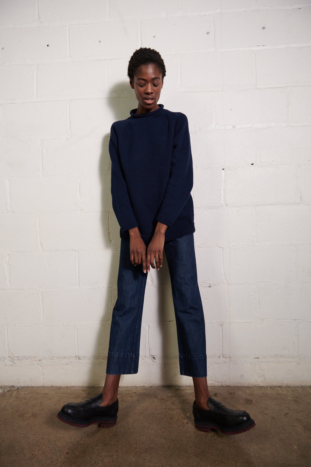 CHUNKY OVERSIZED JUMPER | navy | organic