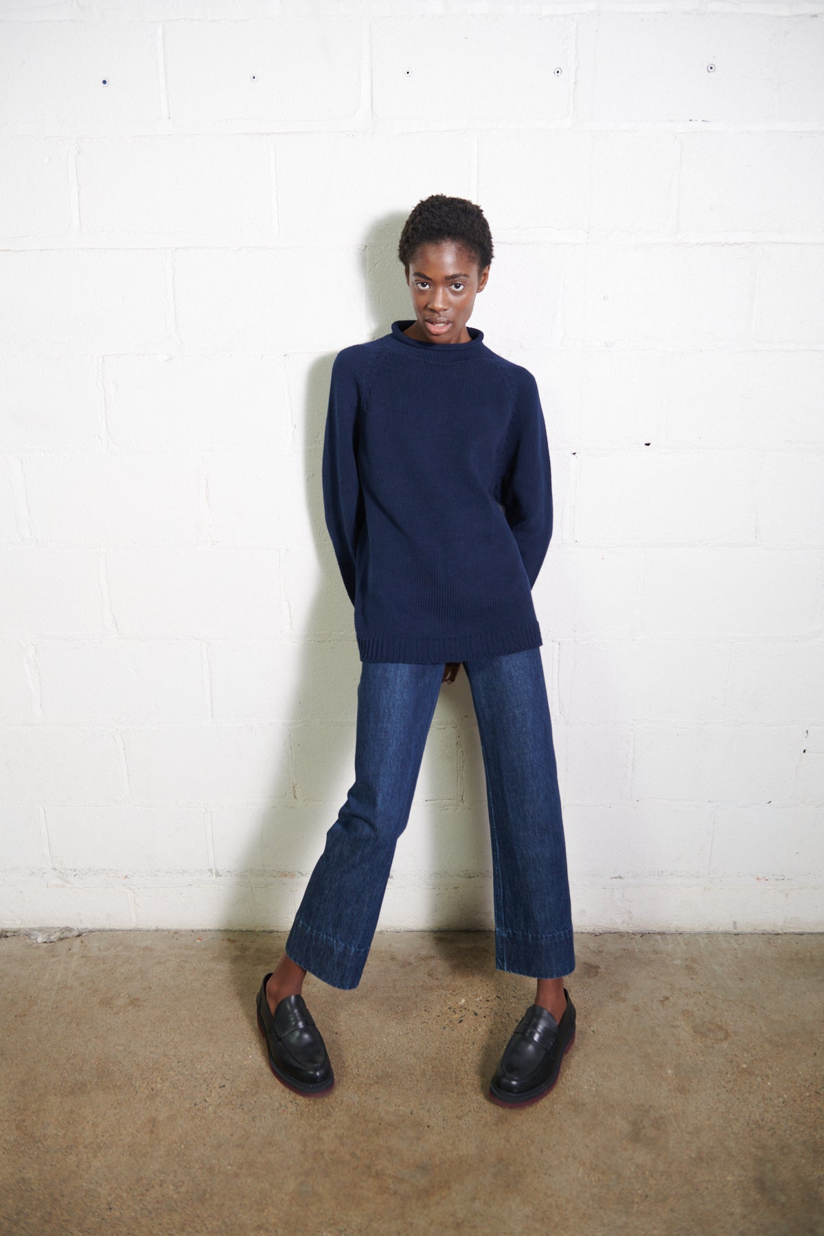 CHUNKY OVERSIZED JUMPER | navy | organic