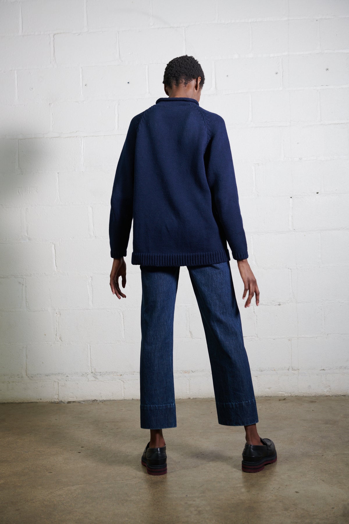 CHUNKY OVERSIZED JUMPER | navy | organic