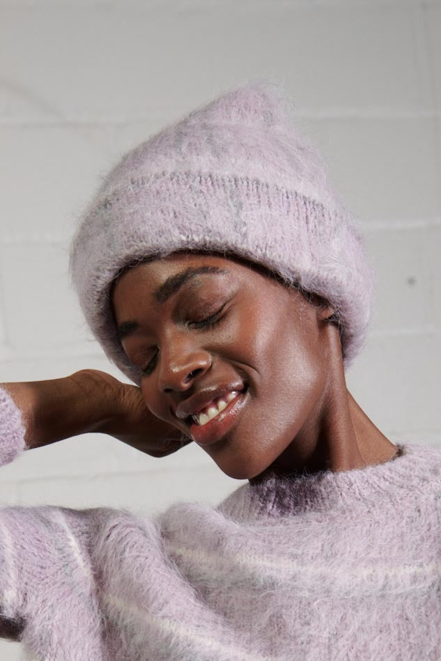 BEANIE | radish plaid