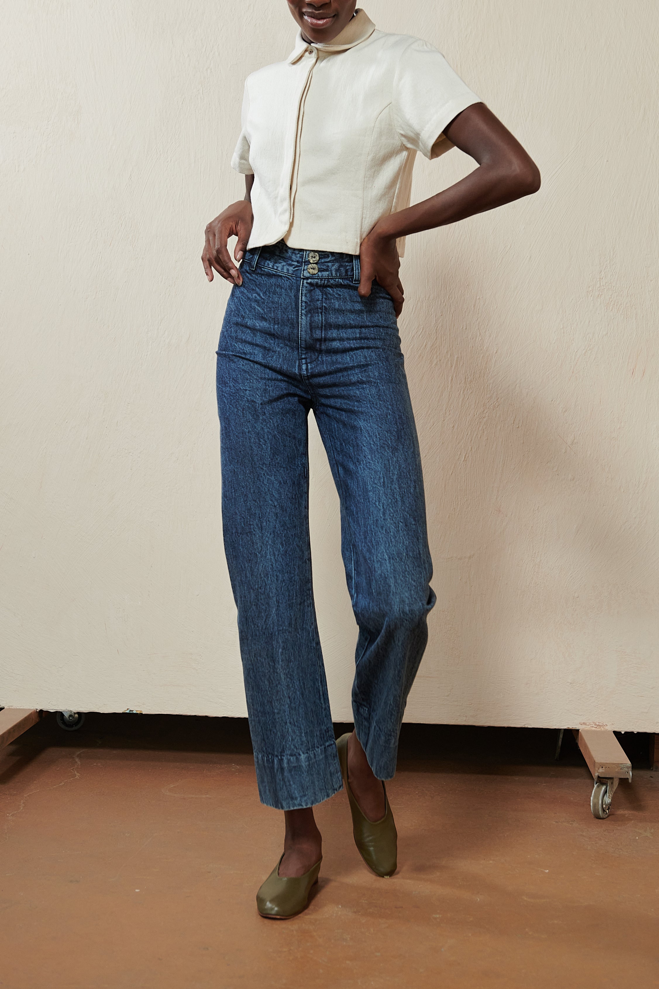 LUNA PANT 2.0 | denim | organic + earth dyed