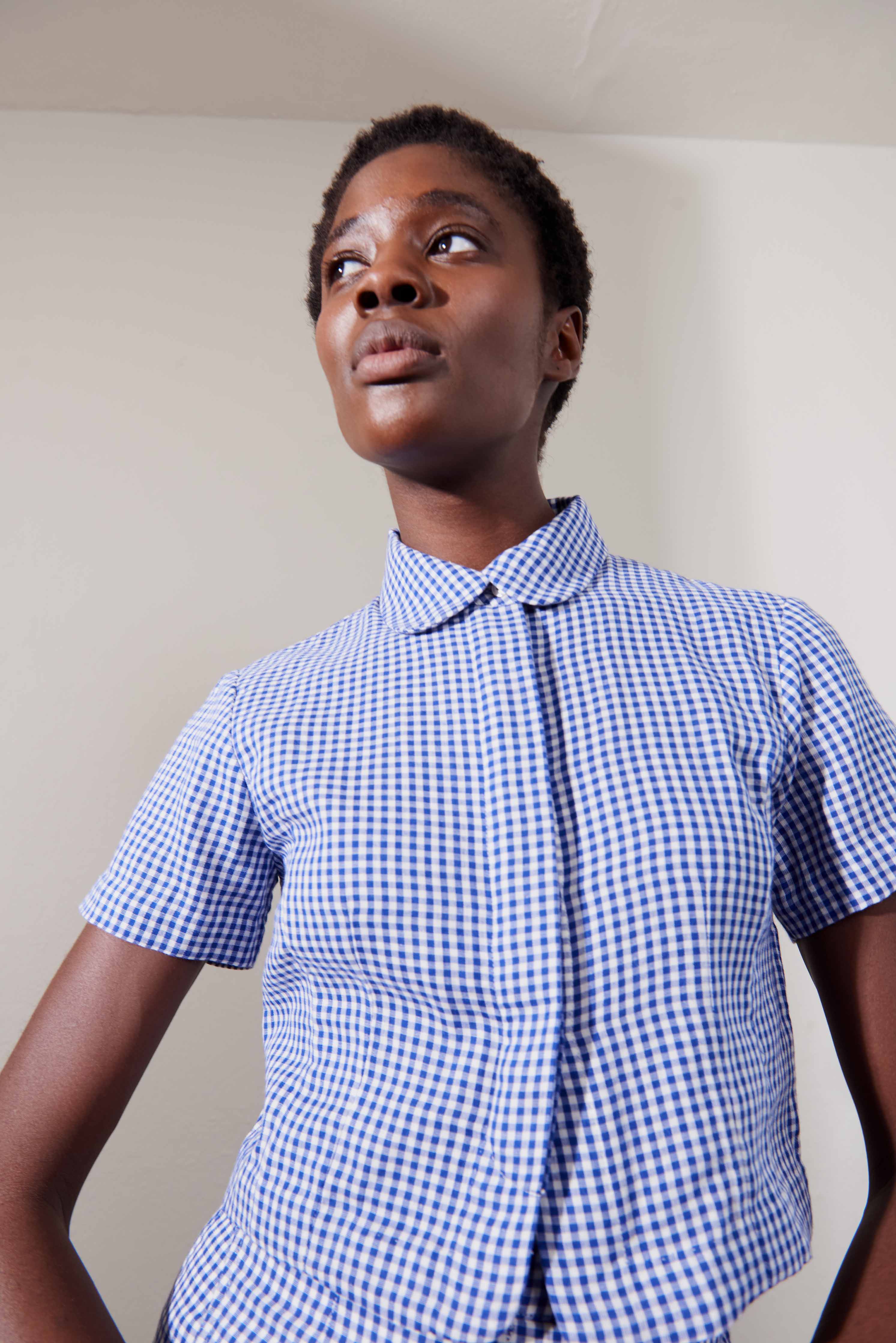 SEBASTIAN TOP | indigo gingham