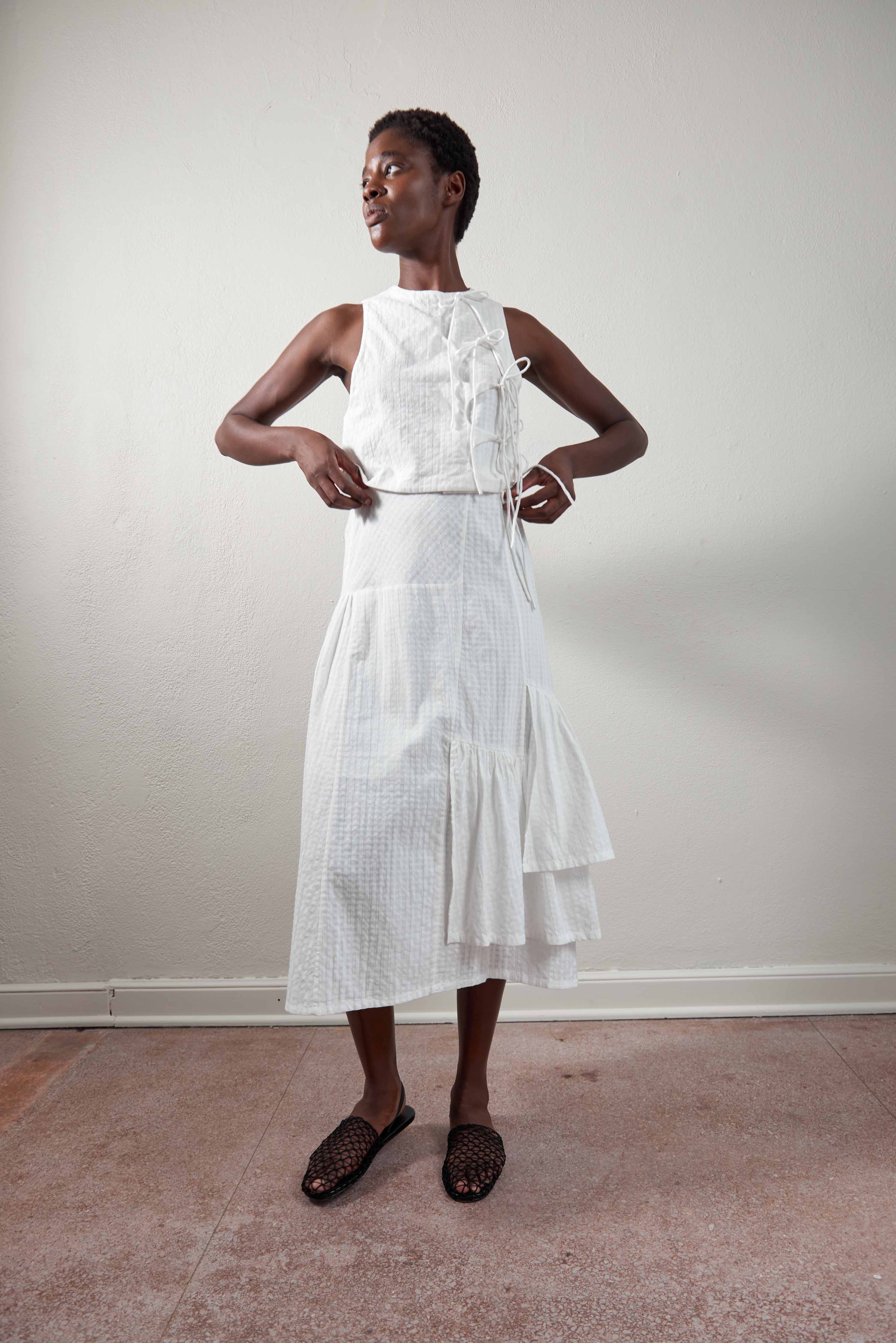 RUIE SKIRT | salt gingham | organic