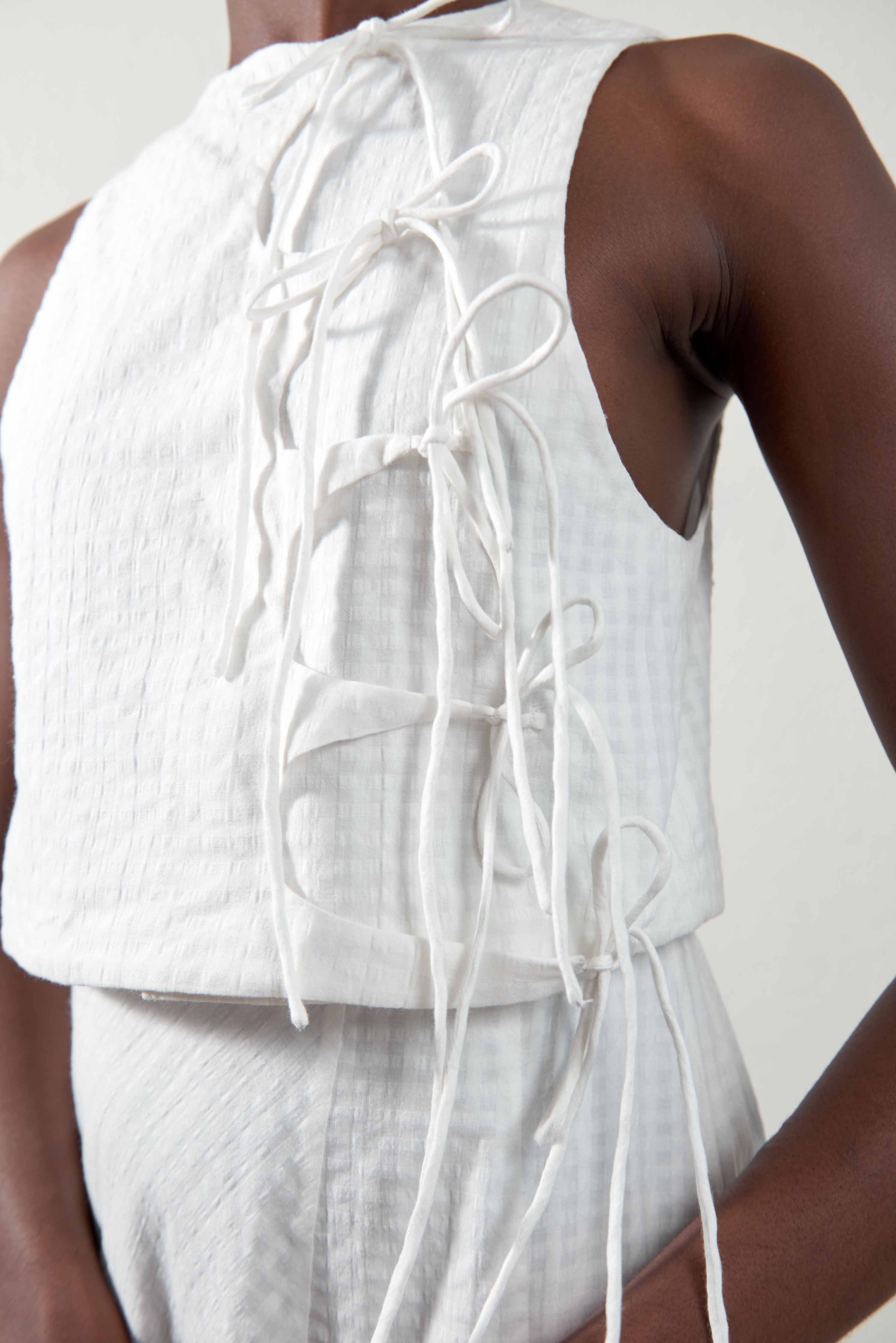 TAHINI TOP | salt gingham | organic
