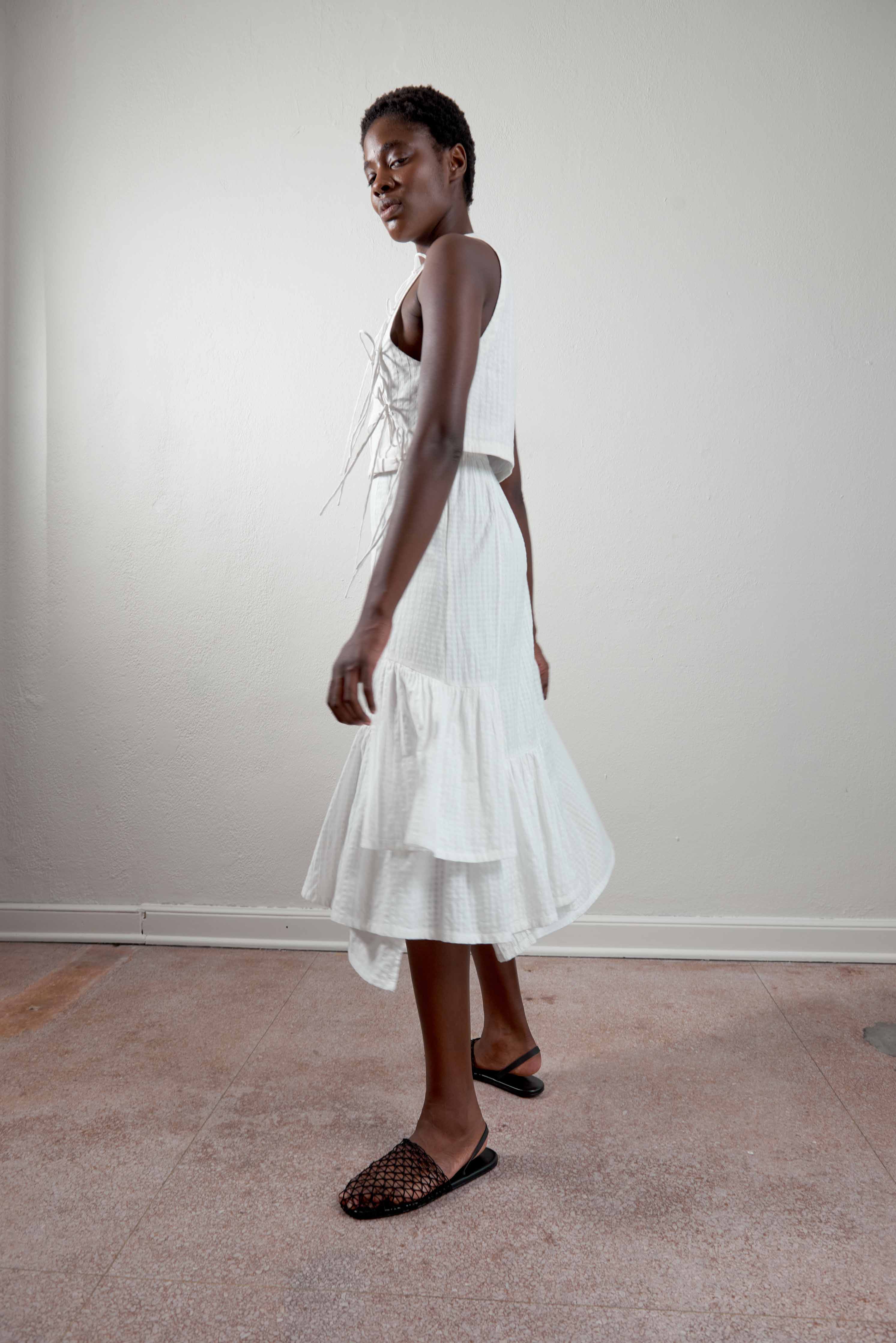 RUIE SKIRT | salt gingham | organic