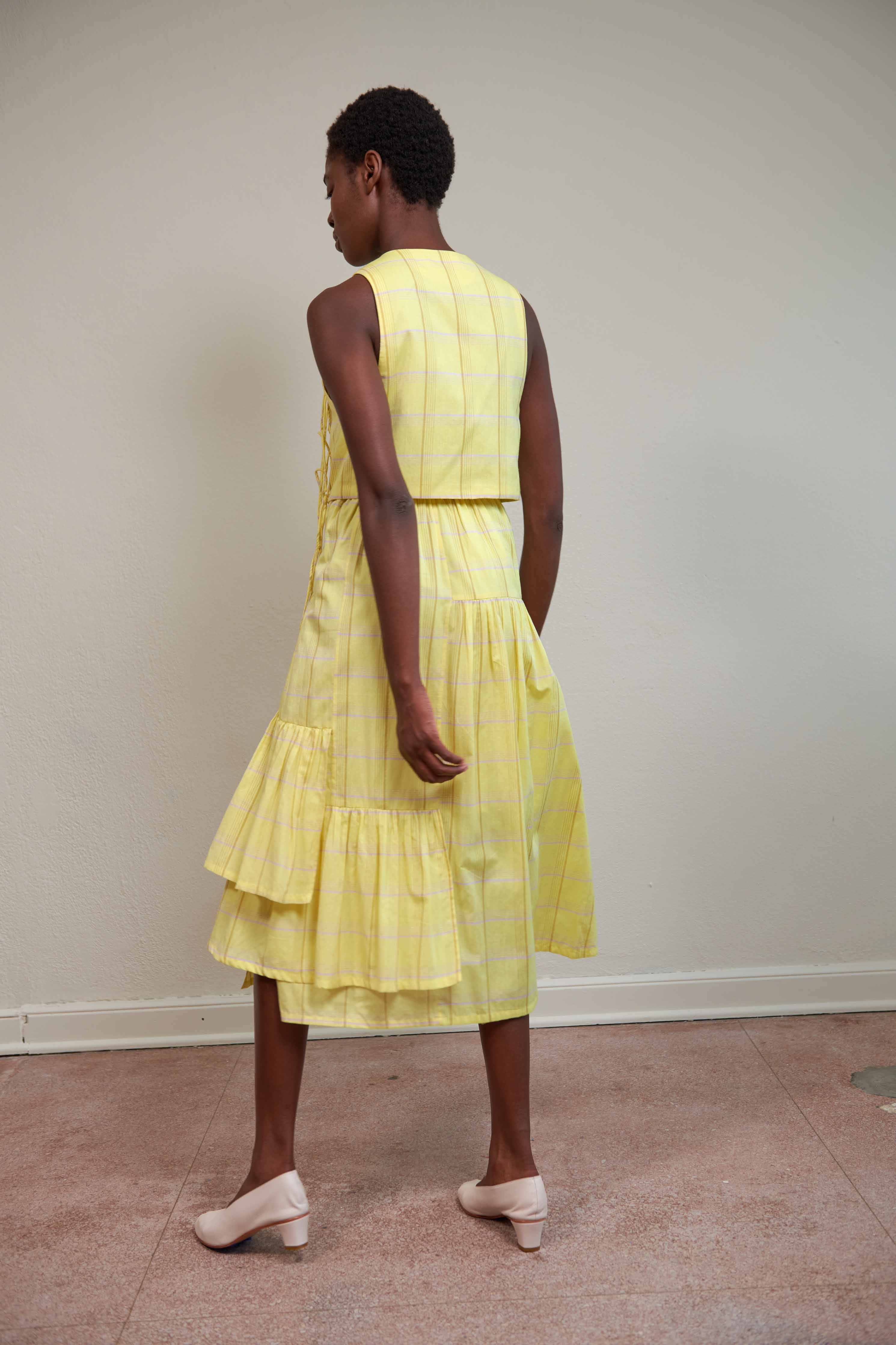 RUIE SKIRT | citron plaid | organic