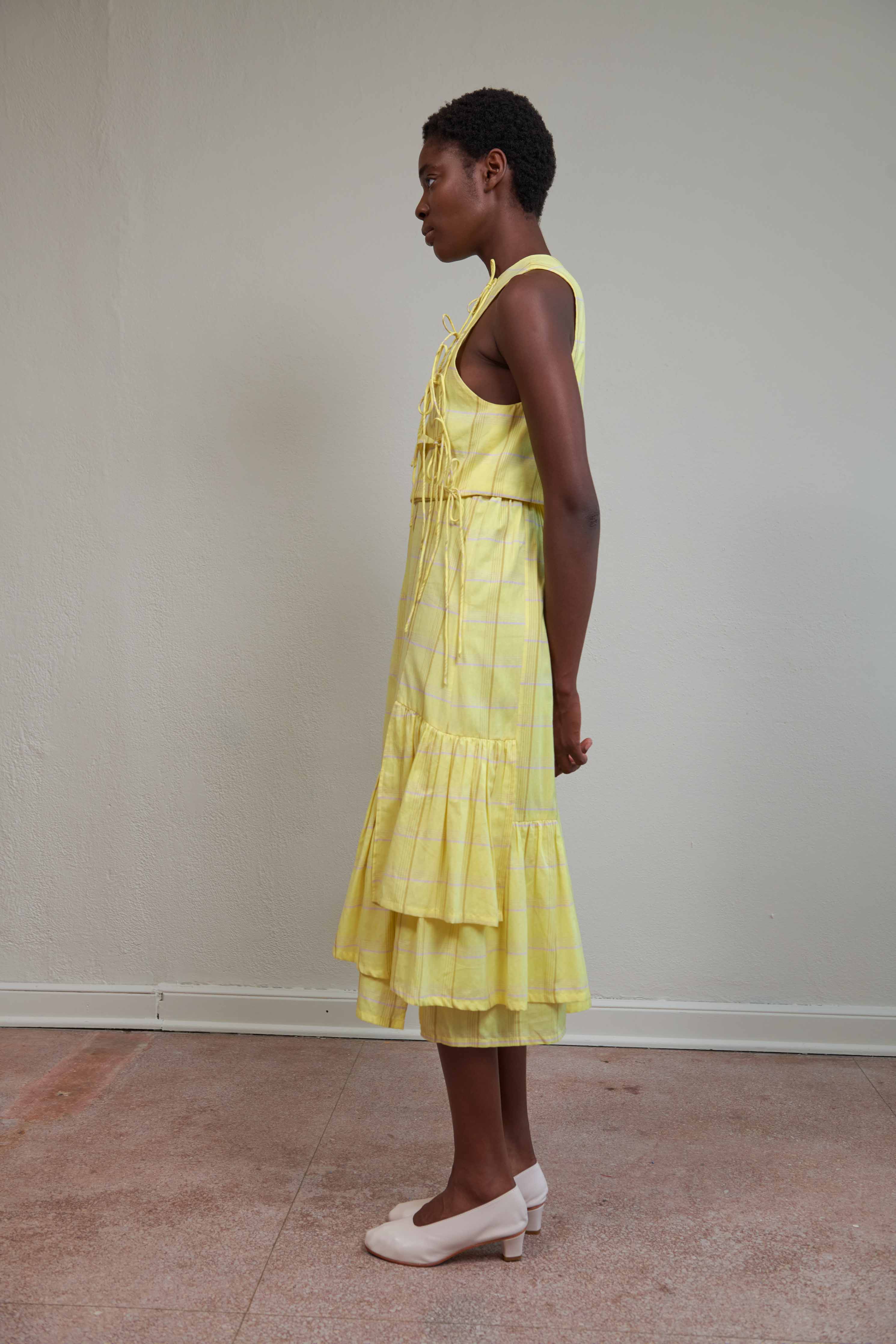 RUIE SKIRT | citron plaid | organic