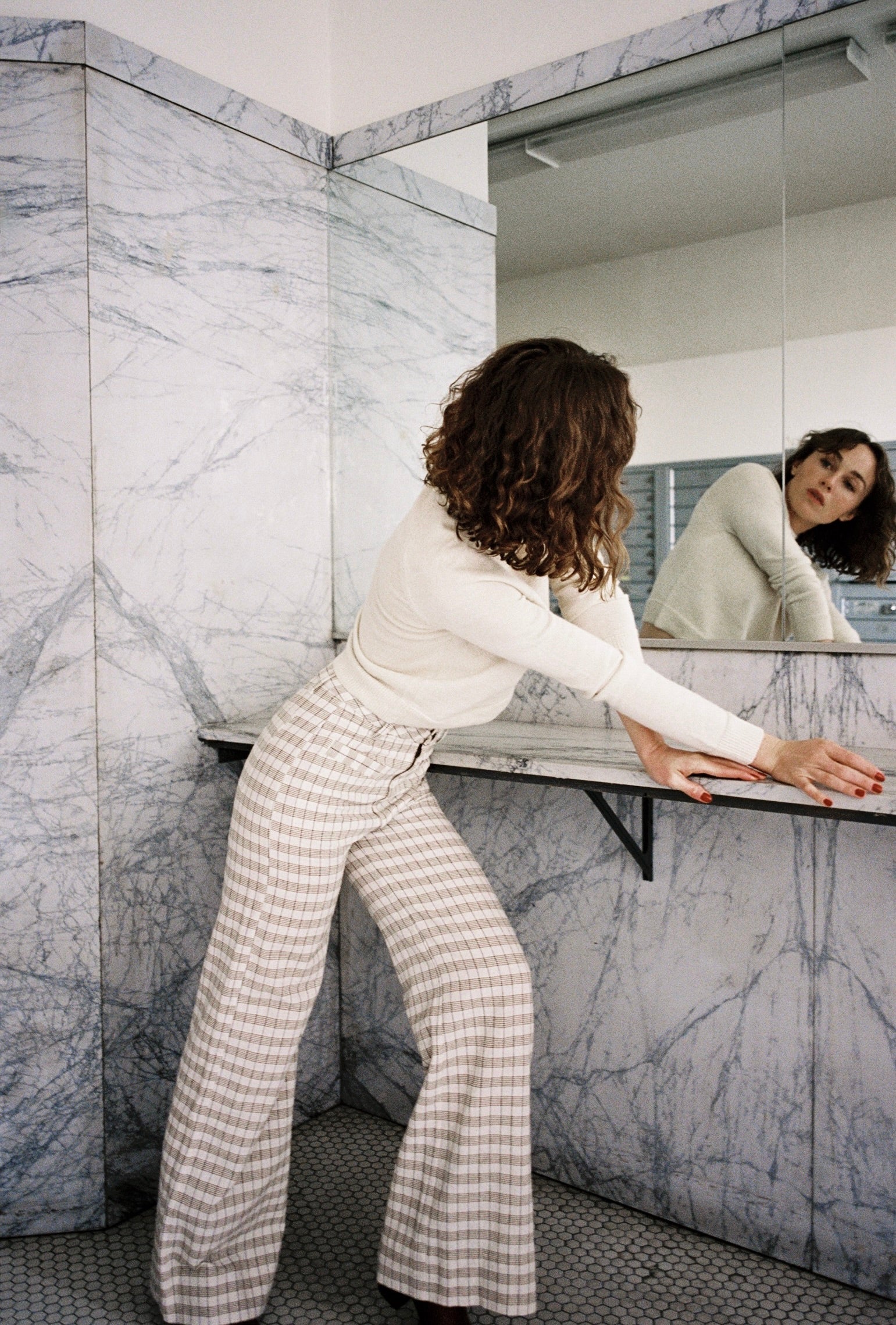 SOFT HANK PANT | bone plaid | organic + earth dyed