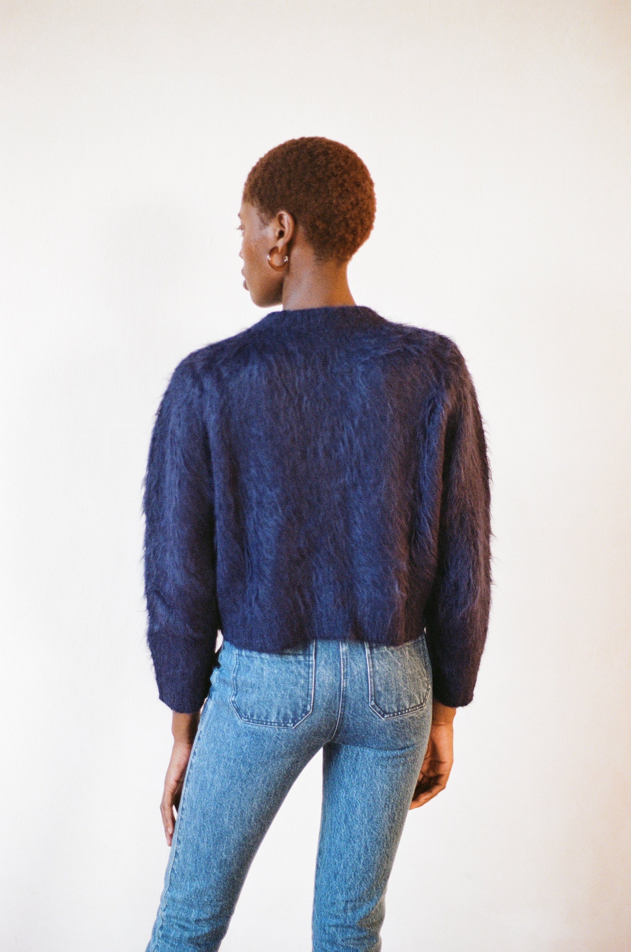 BRUSHED CARDI | navy