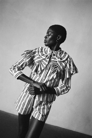 SABINE BLOUSE | stripe | organic + earth dye