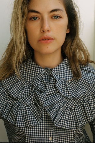 SABINE BLOUSE | gingham | organic + earth dyed