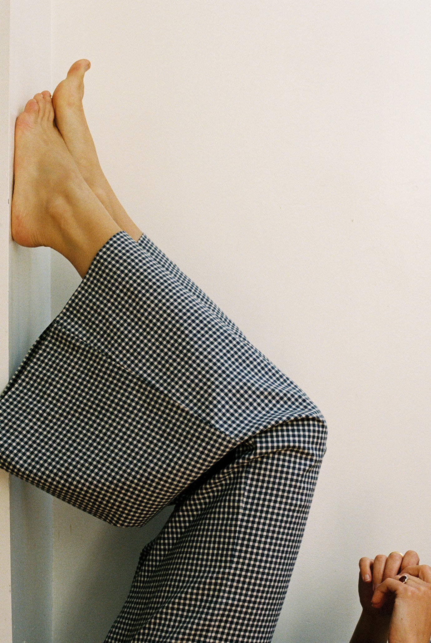 COOK TROUSER | gingham | organic + earth dyed