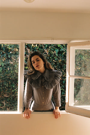 SABINE BLOUSE | gingham | organic + earth dyed