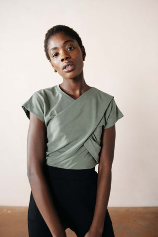 NORA TOP | celadon | organic + earth dyed