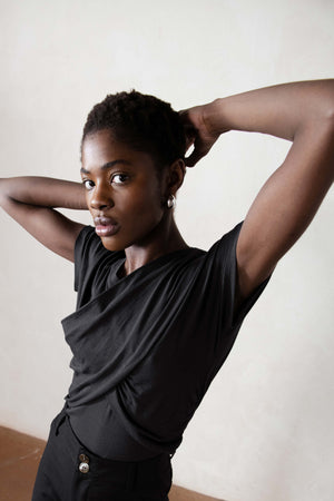 NORA TOP | noir | organic