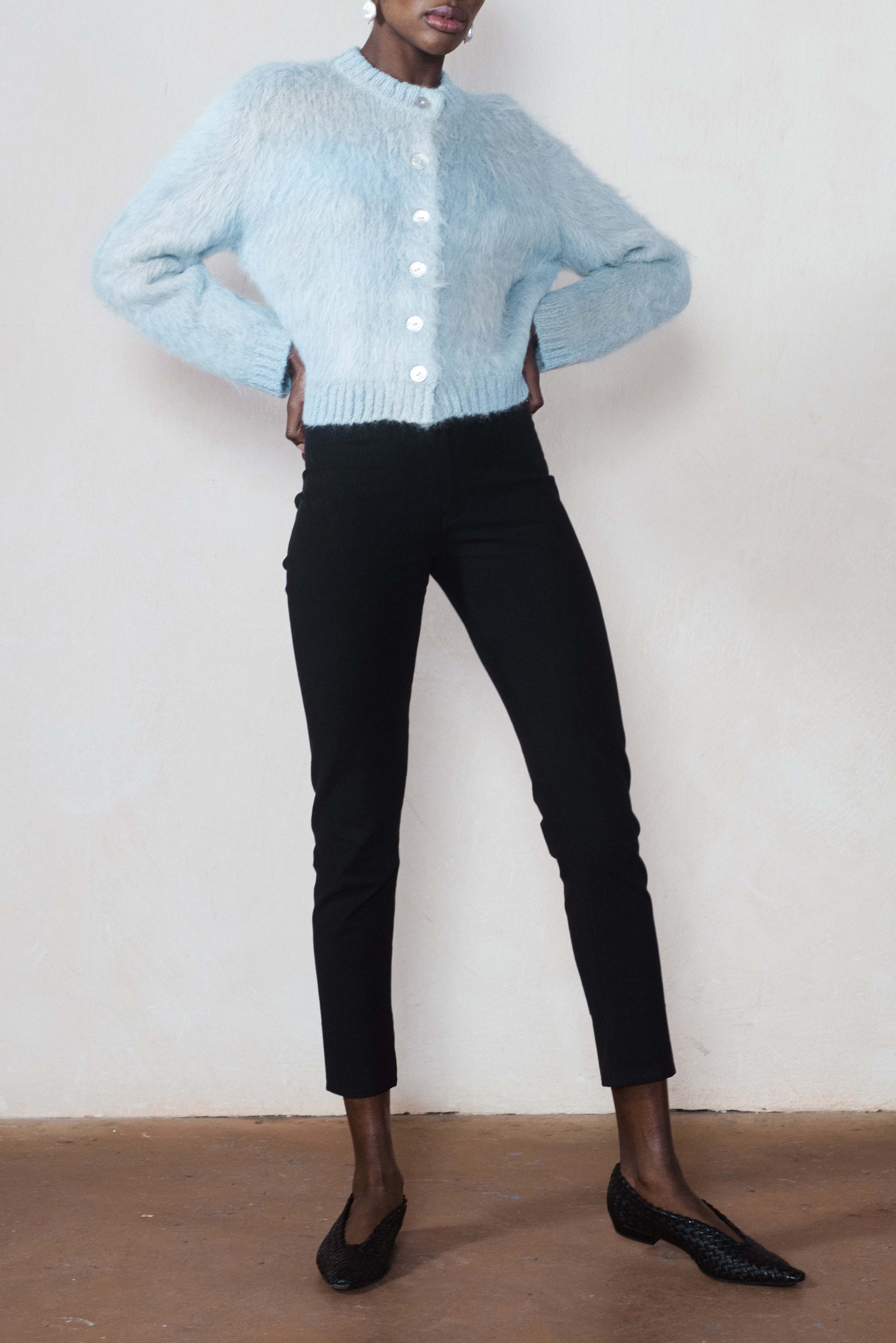 BRUSHED CARDI | indigo | earth dyed