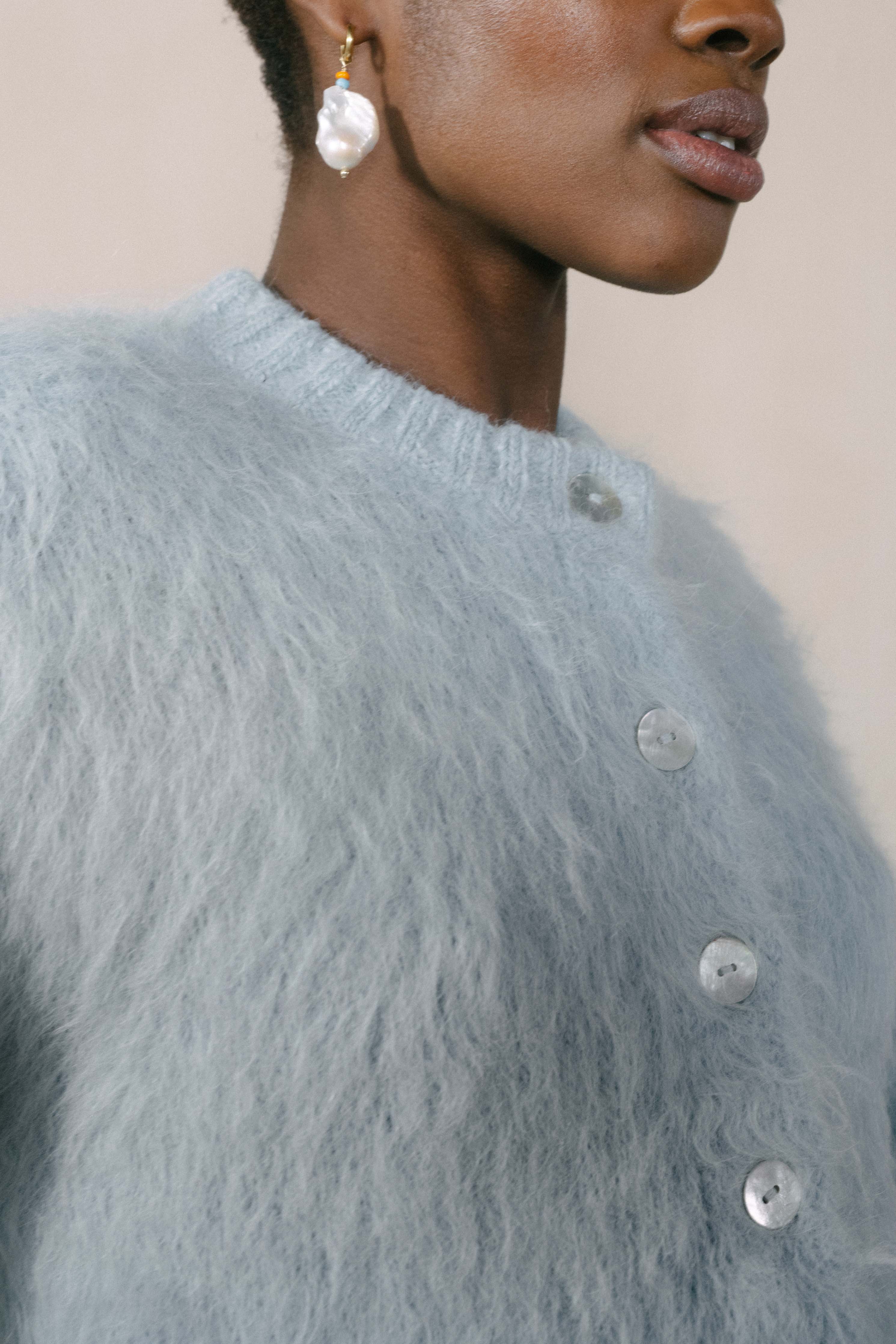 BRUSHED CARDI | indigo | earth dyed