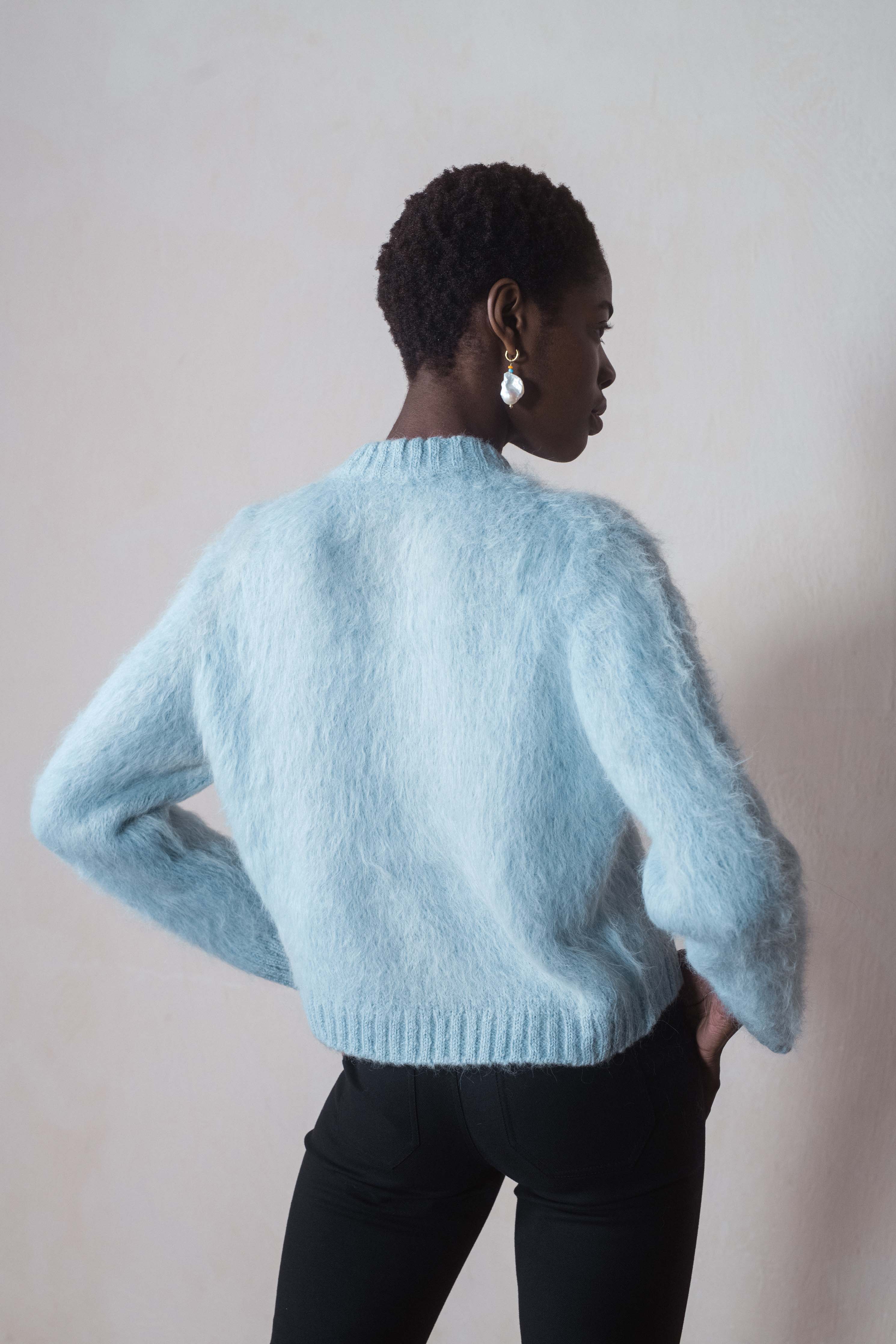 BRUSHED CARDI | indigo | earth dyed