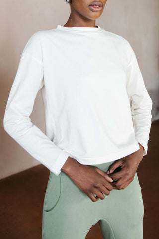 LONG SLEEVE TEE | bone | organic + earth dyed