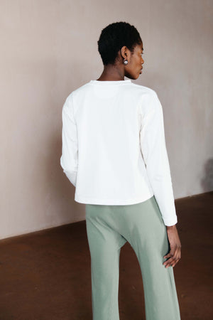 LONG SLEEVE TEE | bone | organic + earth dyed