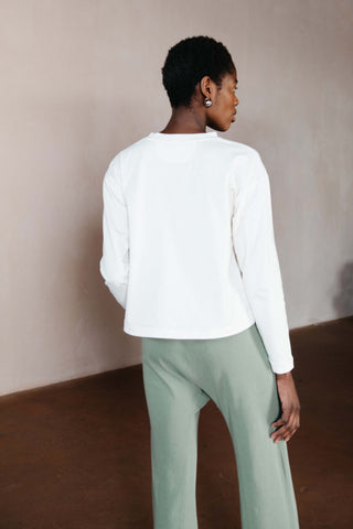 LONG SLEEVE TEE | bone | organic + earth dyed