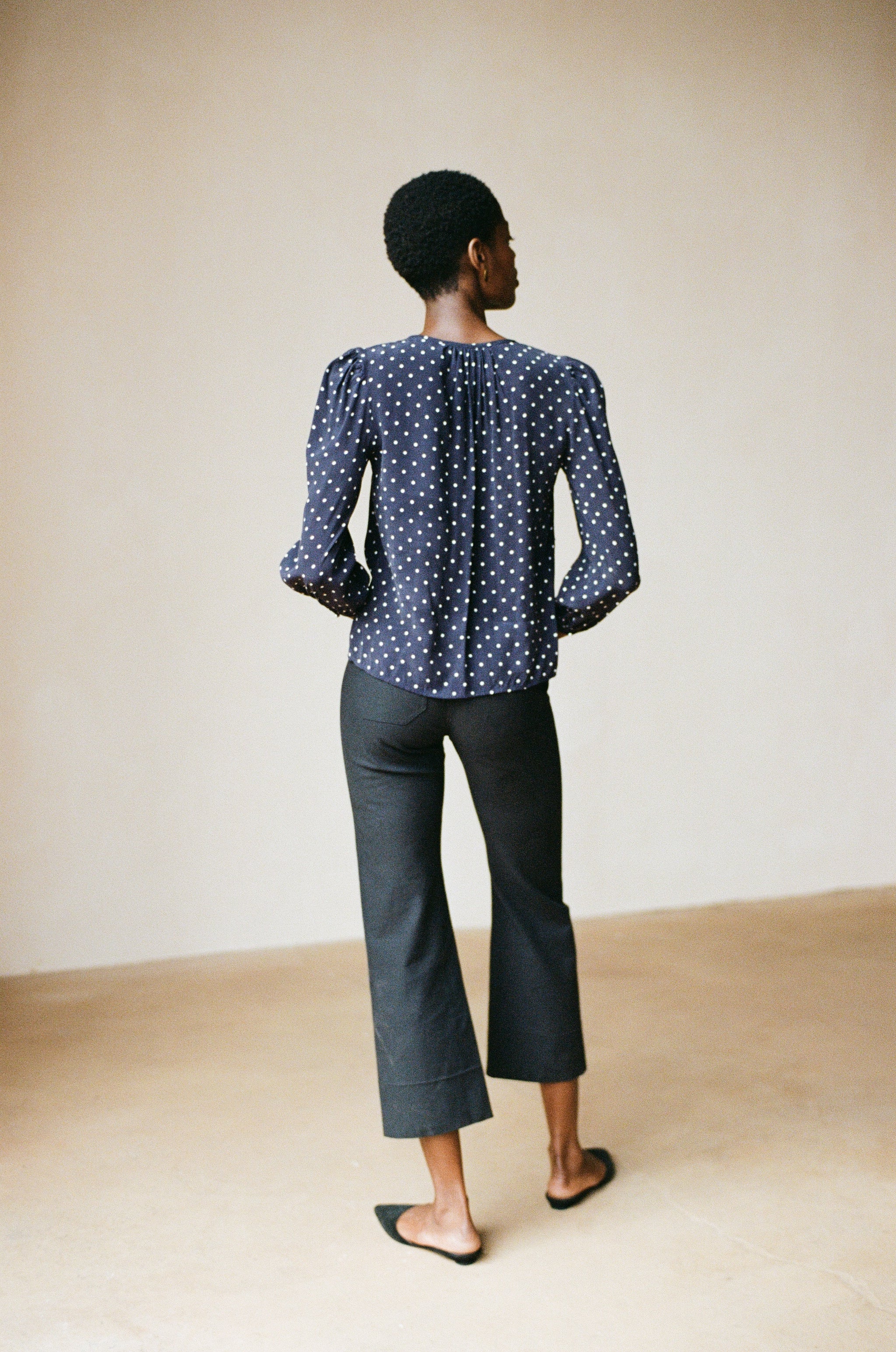 ALMOND BLOUSE | dotted navy | WAREHOUSE SALE