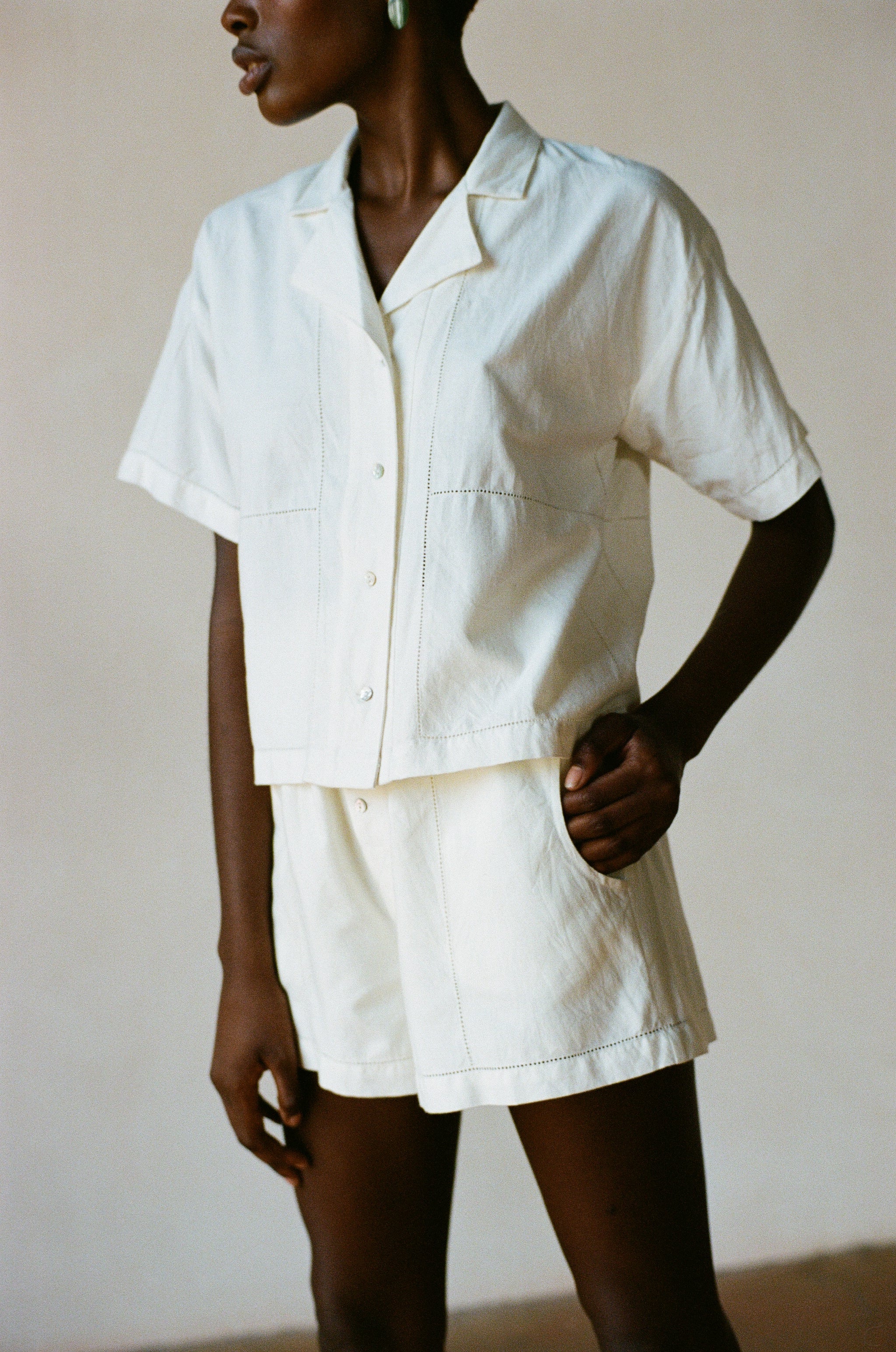 JUJU SHORT | bone | organic + earth dyed