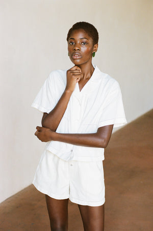 JUJU SHORT | bone | organic + earth dyed
