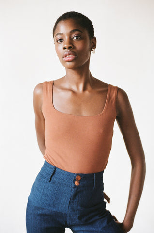BODYSUIT | tobacco | organic + earth dyed