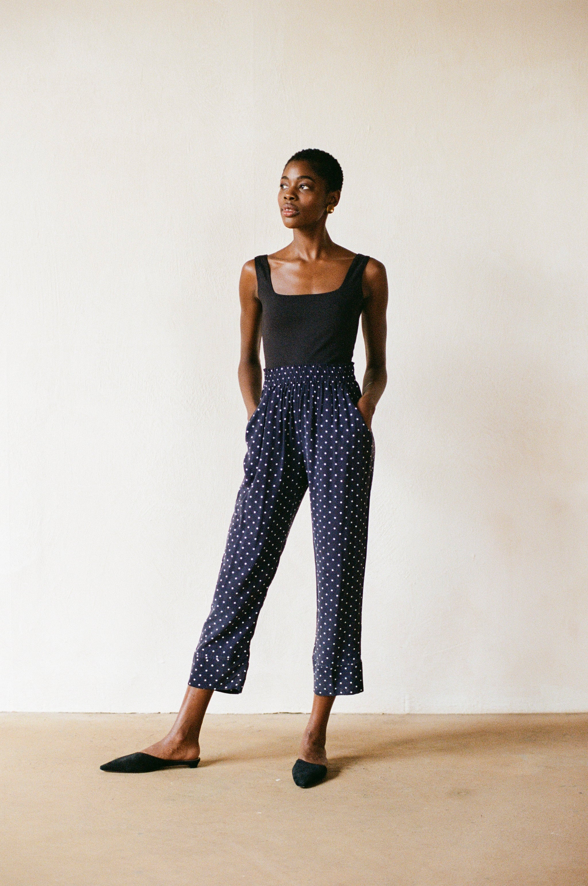 KHELLER TROUSER | dotted navy