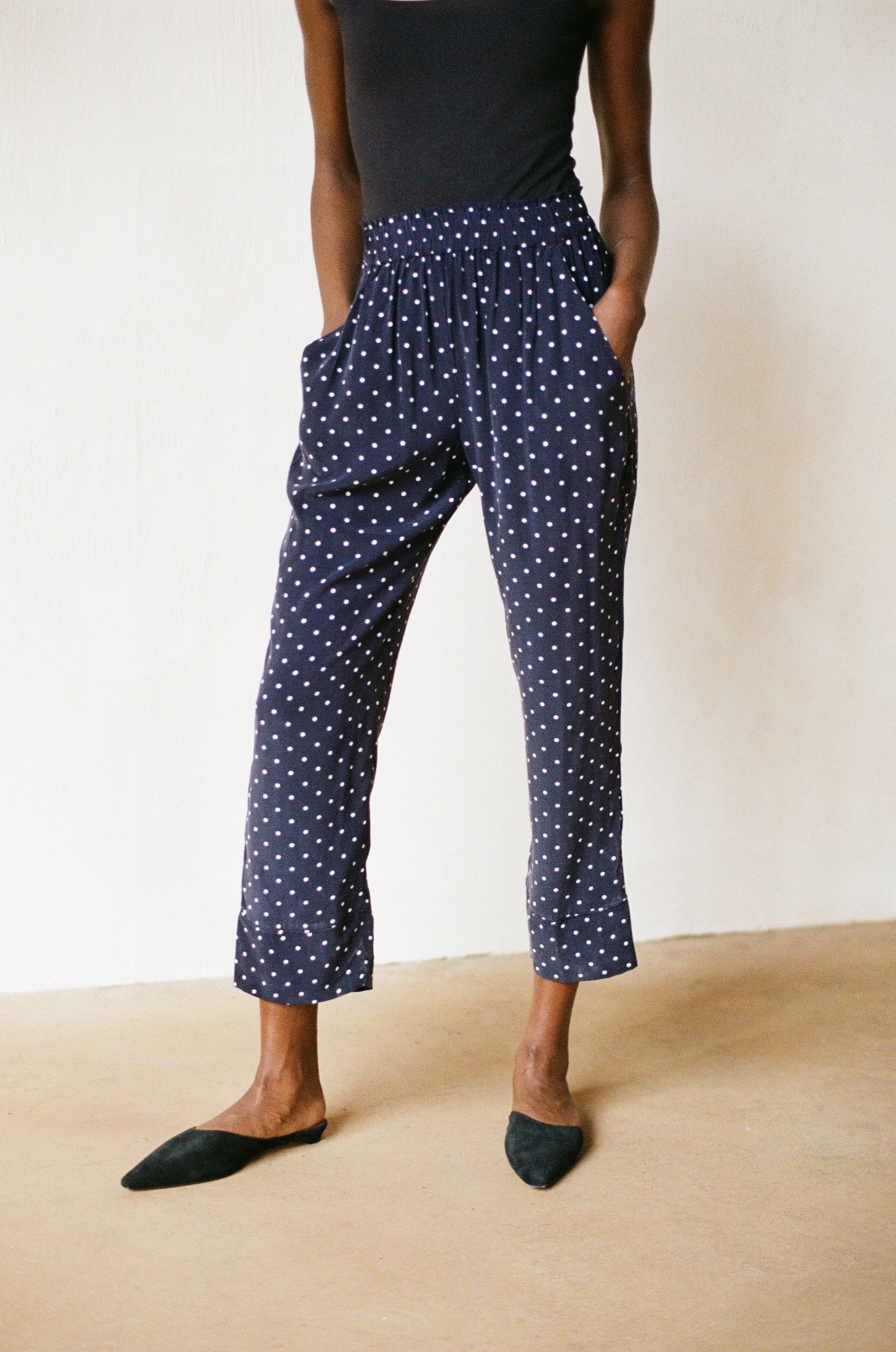 KHELLER TROUSER | dotted navy