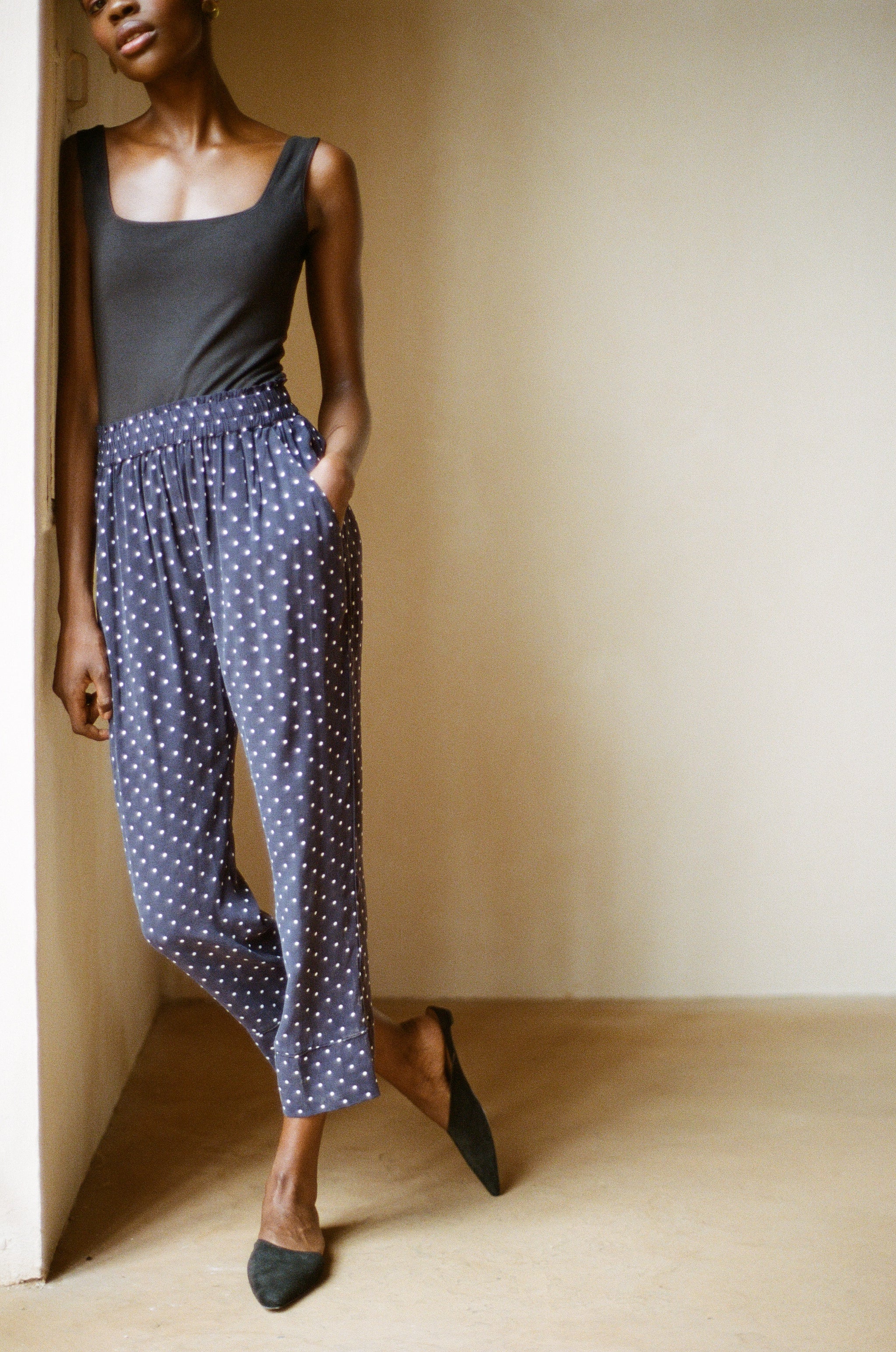 KHELLER TROUSER | dotted navy