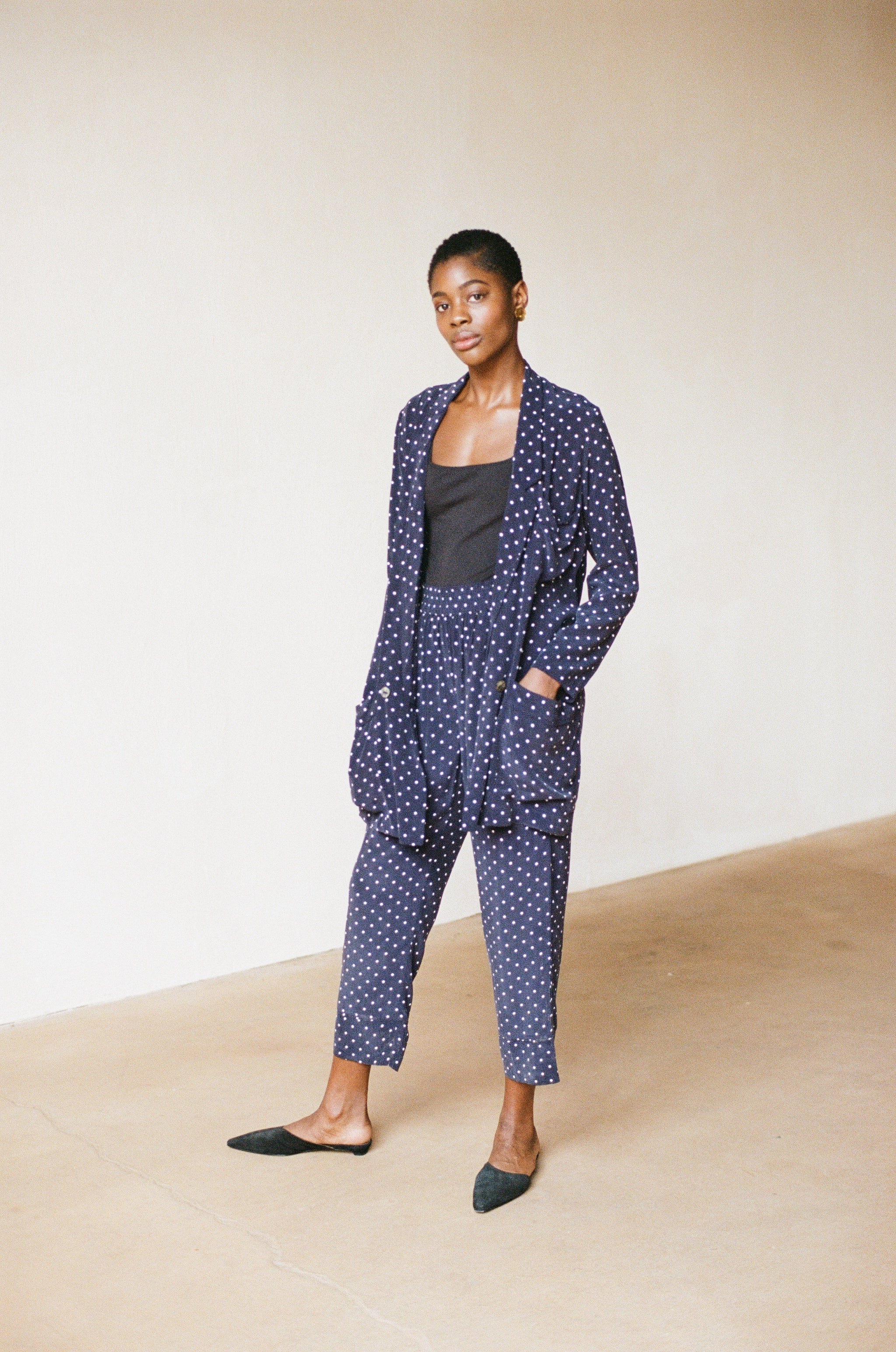 KHELLER TROUSER | dotted navy