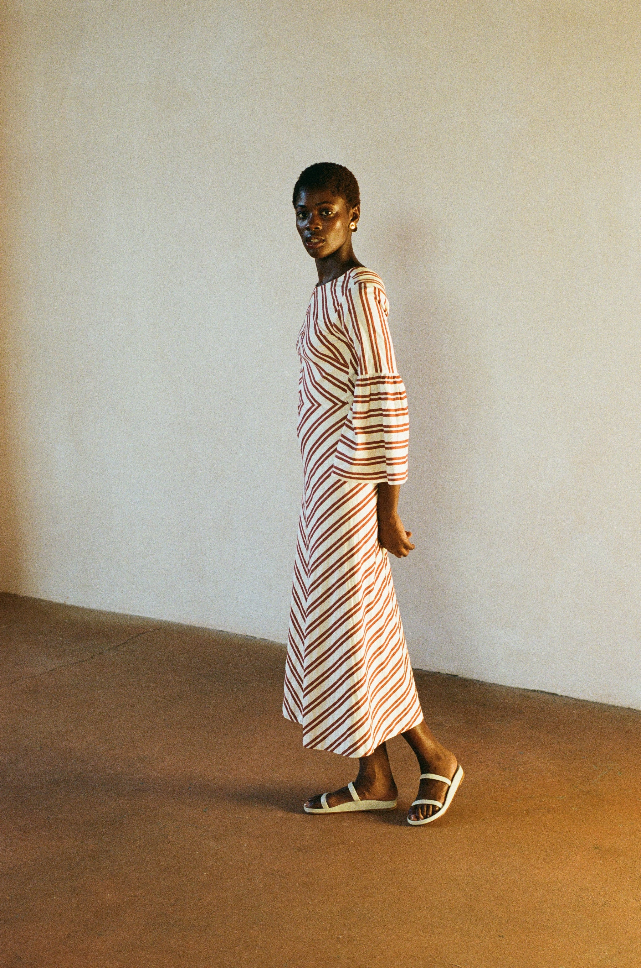 MARLO DRESS | stripe | organic + earth dyed
