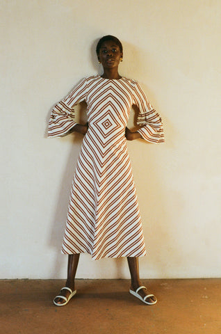 MARLO DRESS | stripe | organic + earth dyed