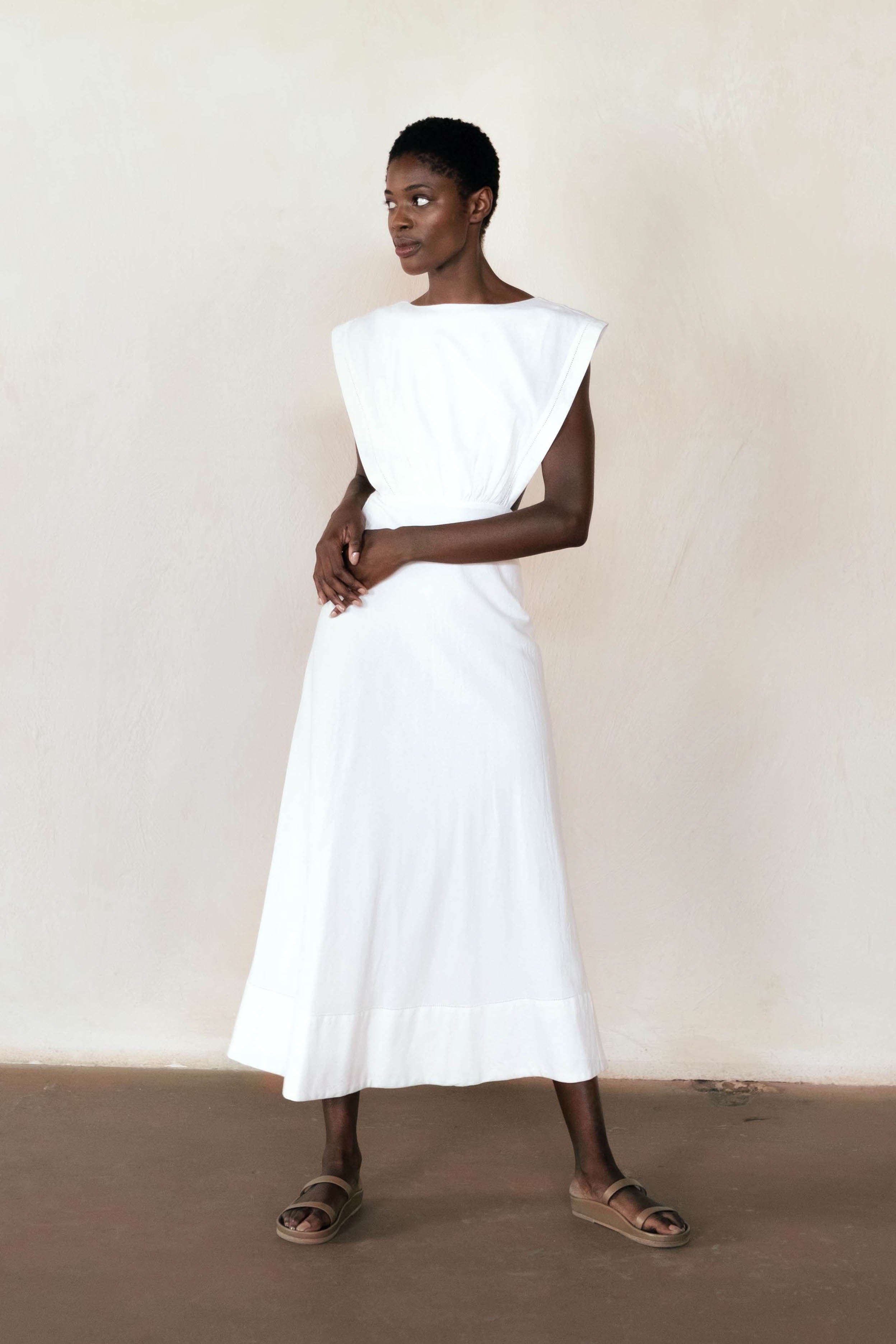 BELÉN DRESS | bone | organic + earth dyed