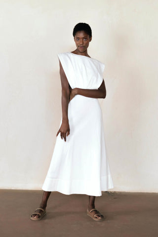 BELÉN DRESS | bone | organic + earth dyed
