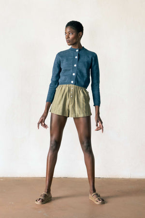 COTTON CARDI | indigo | organic + earth dyed