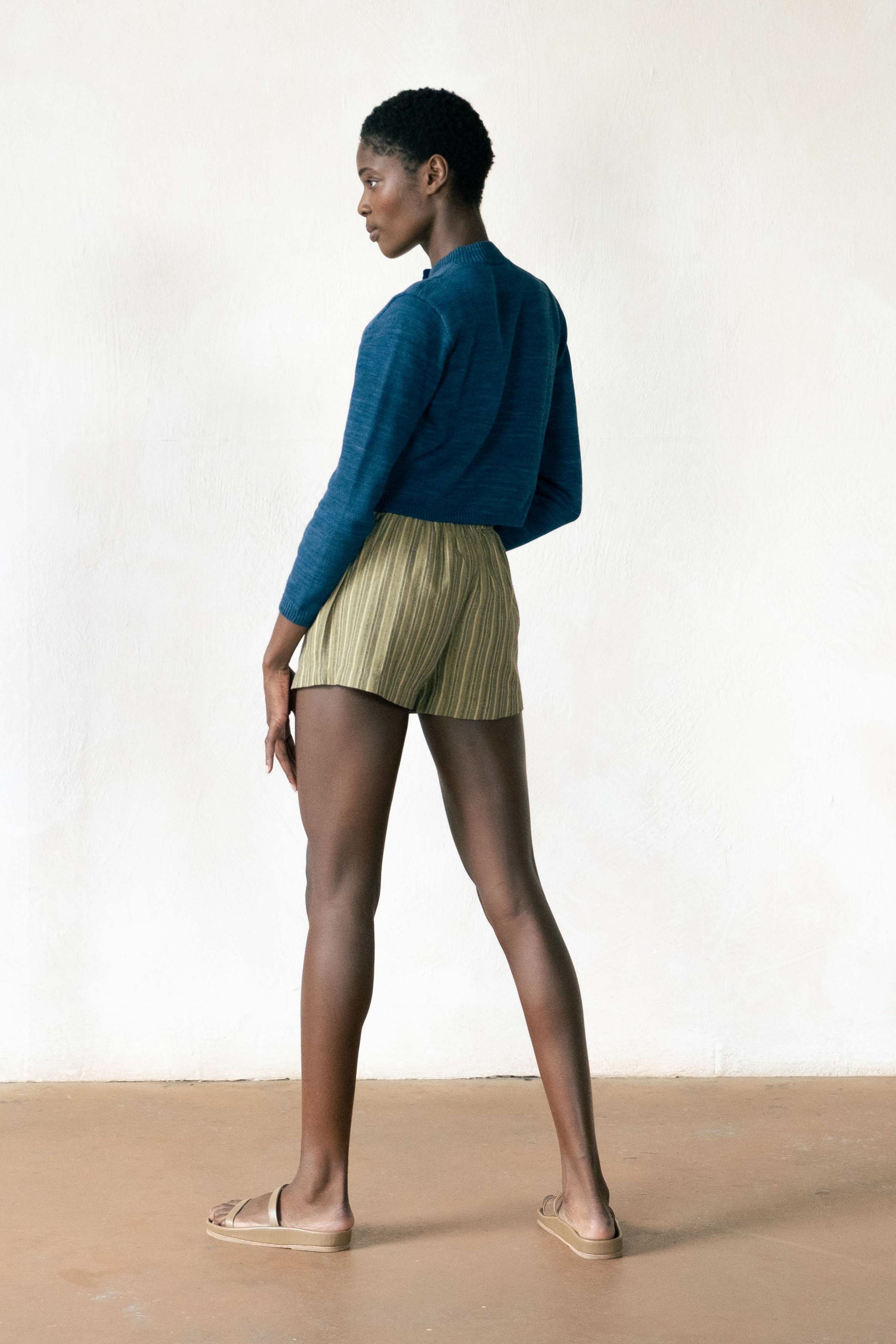 COTTON CARDI | indigo | organic + earth dyed