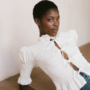 FERNE REVERSIBLE TOP | bone stripe | organic + earth dyed