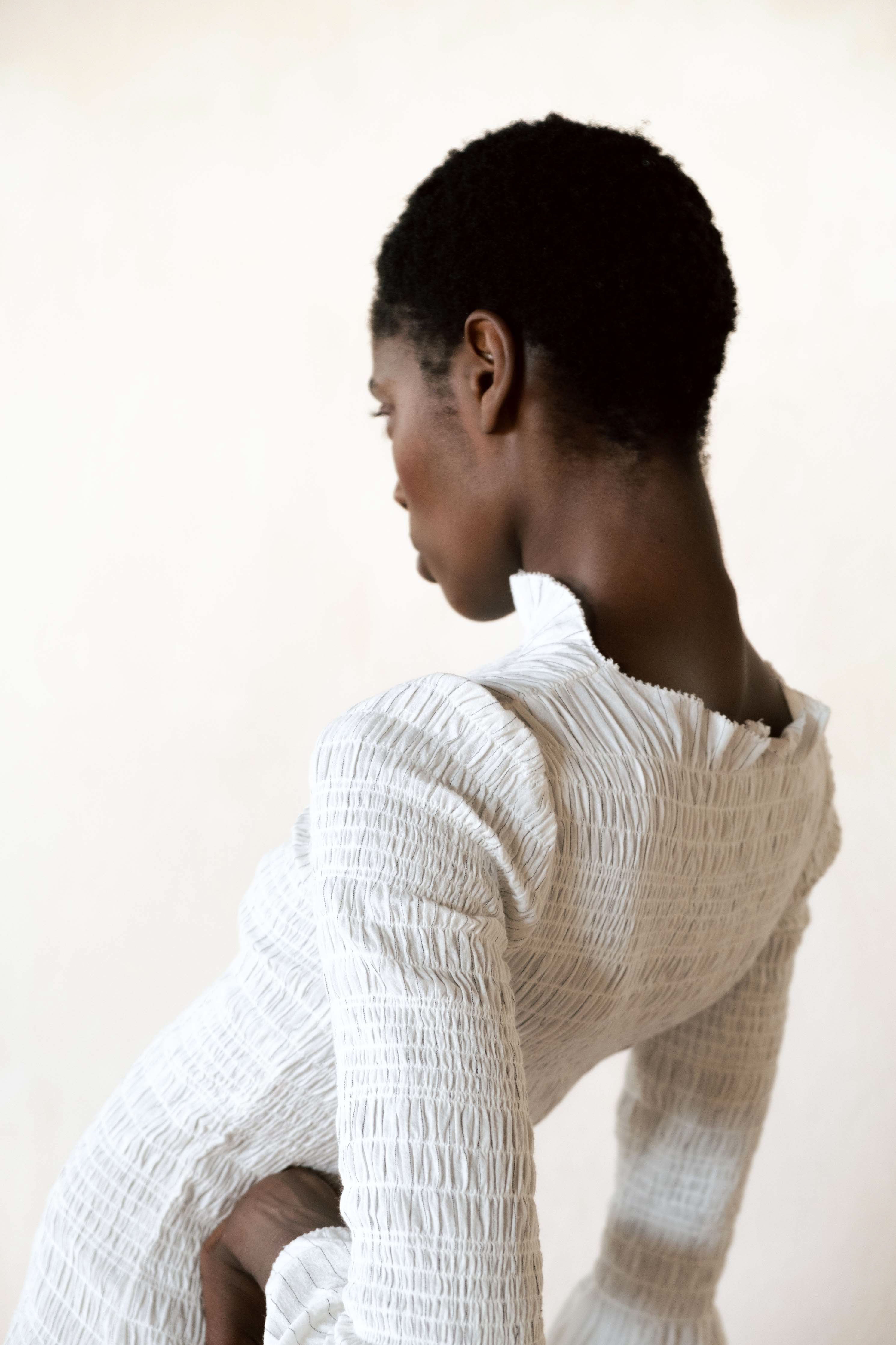LYNDALE DRESS | bone stripe | organic + earth dyed