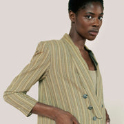 MAXIMO BLAZER | herb stripe | organic + earth dyed