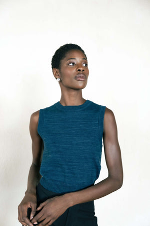 THE SWEATER VEST | indigo | organic + earth dyed