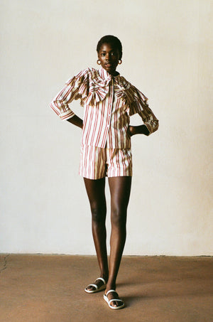 SABINE BLOUSE | stripe | organic + earth dye