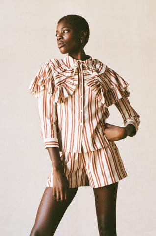 SABINE BLOUSE | stripe | organic + earth dye