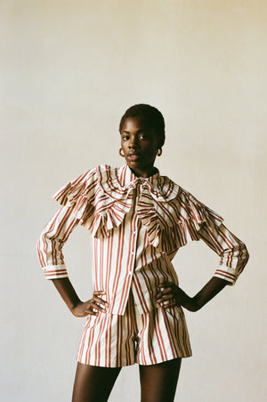SABINE BLOUSE | stripe | organic + earth dye